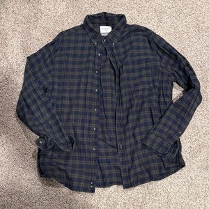 Goodfellow & Co Navy and Olive Plaid Button-Down Shirt